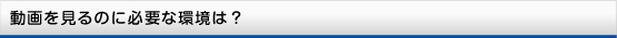 動画を見るのに必要な環境は？